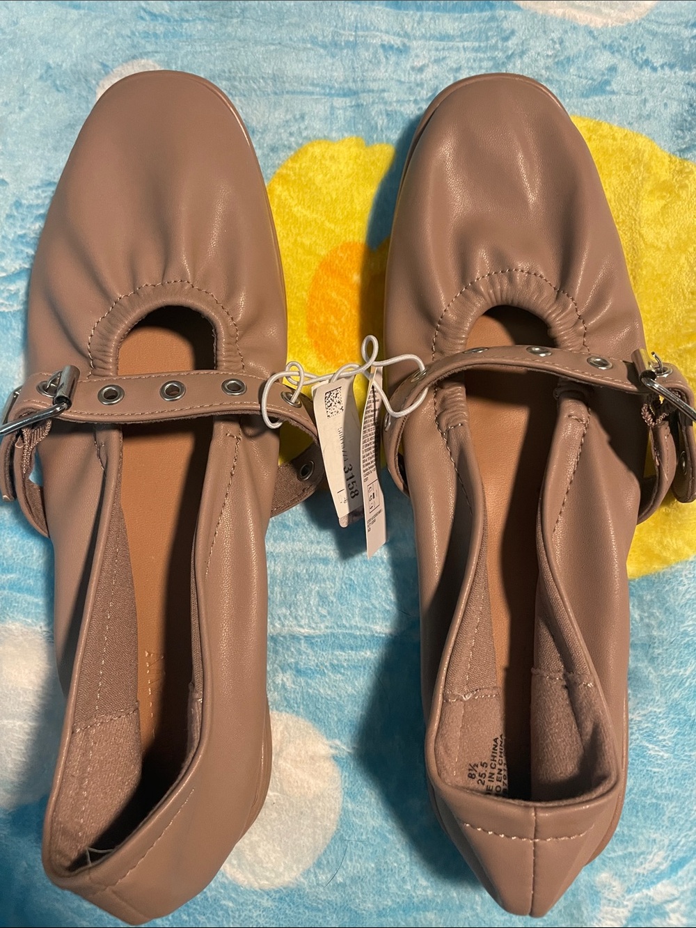 Old Navy Dusty Taupe Mary Jane Ballet Flats with Buckle